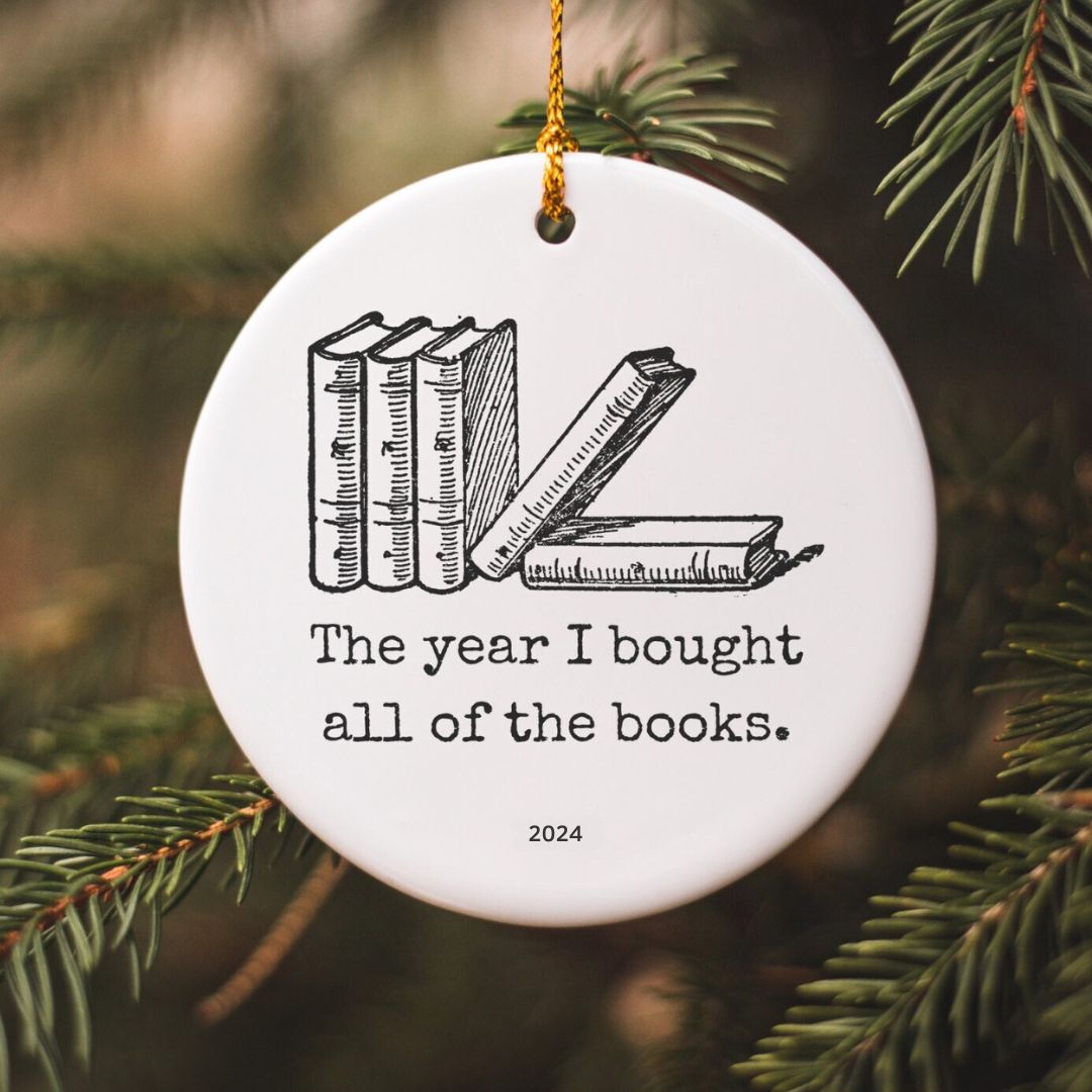 Book Lovers Ceramic Ornament