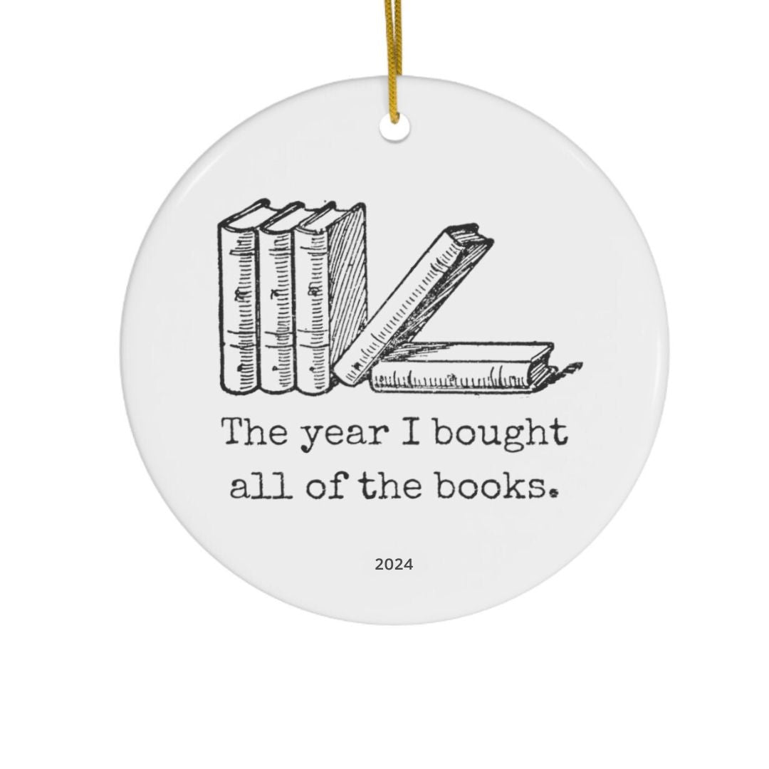 Book Lovers Ceramic Ornament