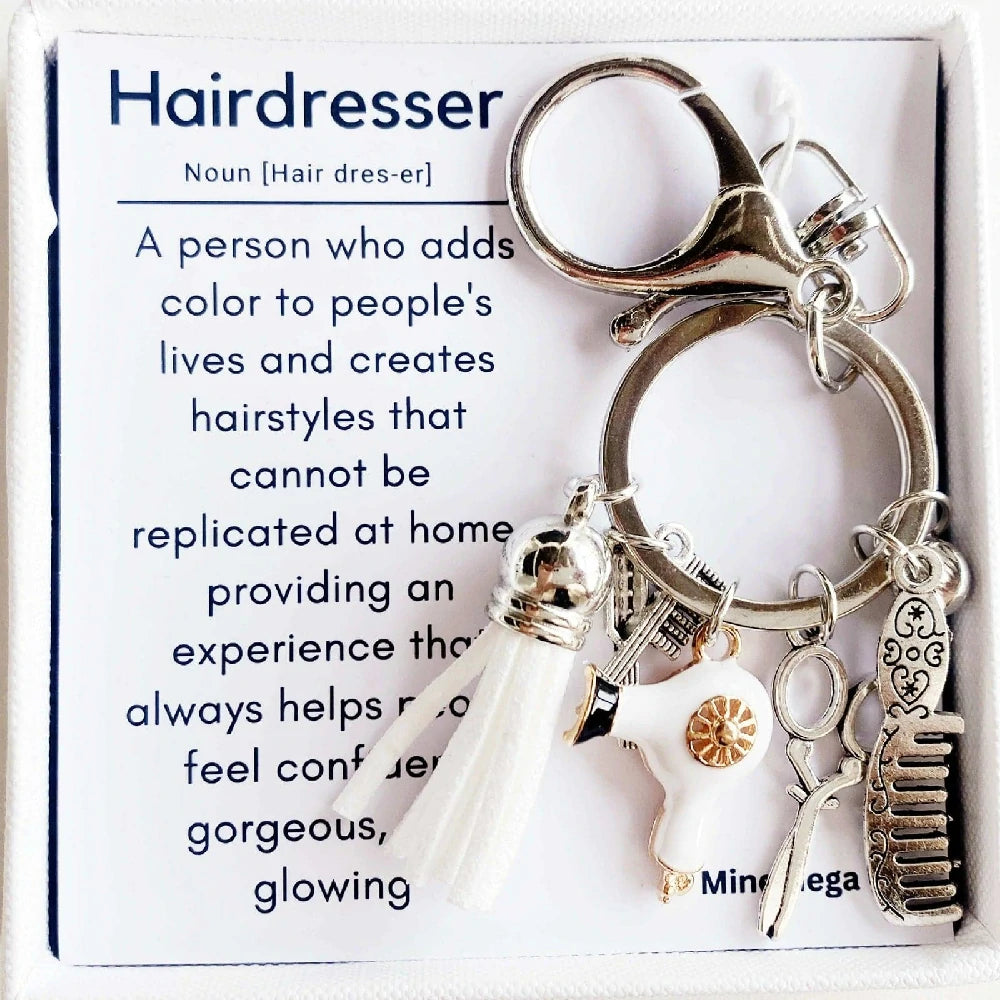 Hairstylist gift keychain