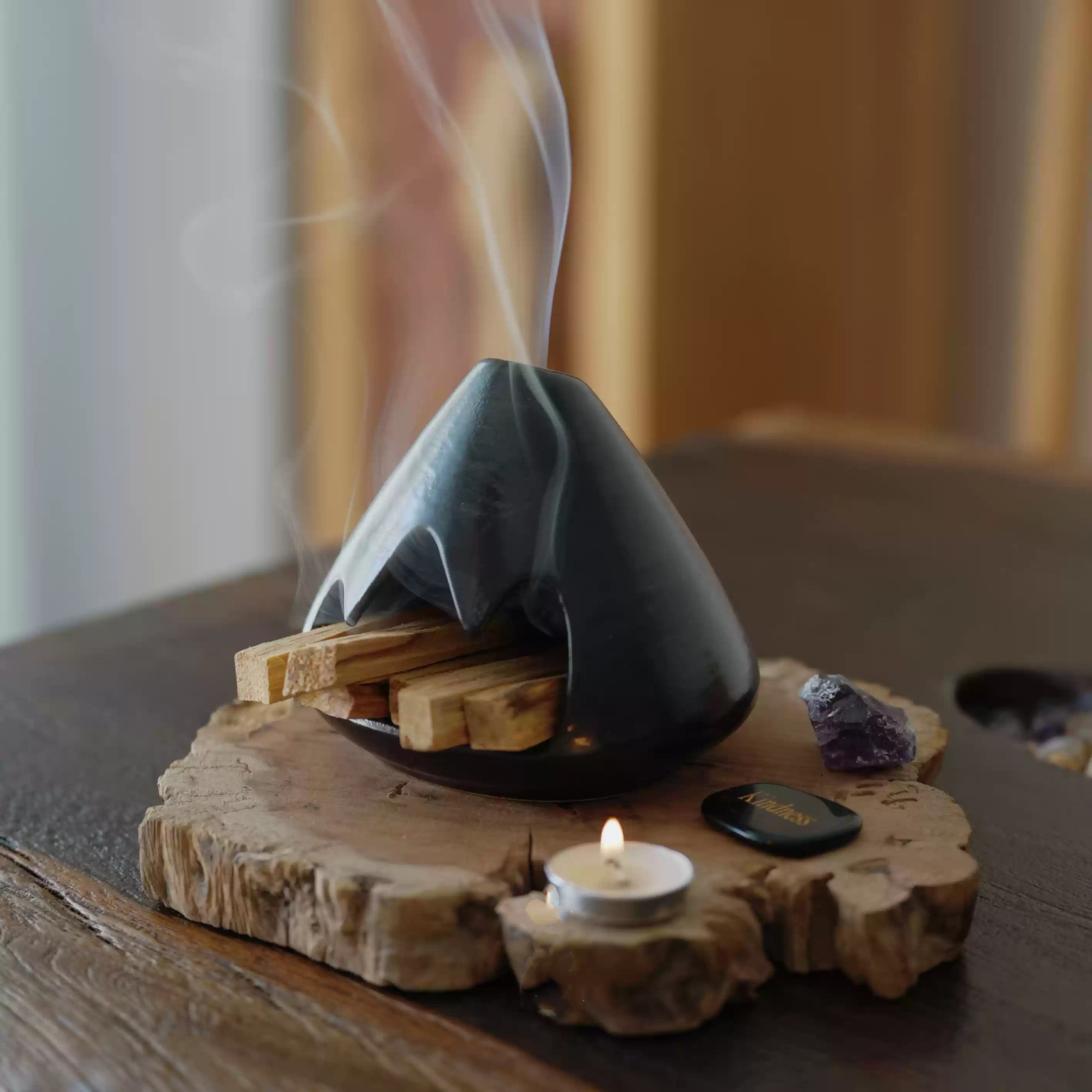 Meditation & Cleansing Black Ceramic Burner