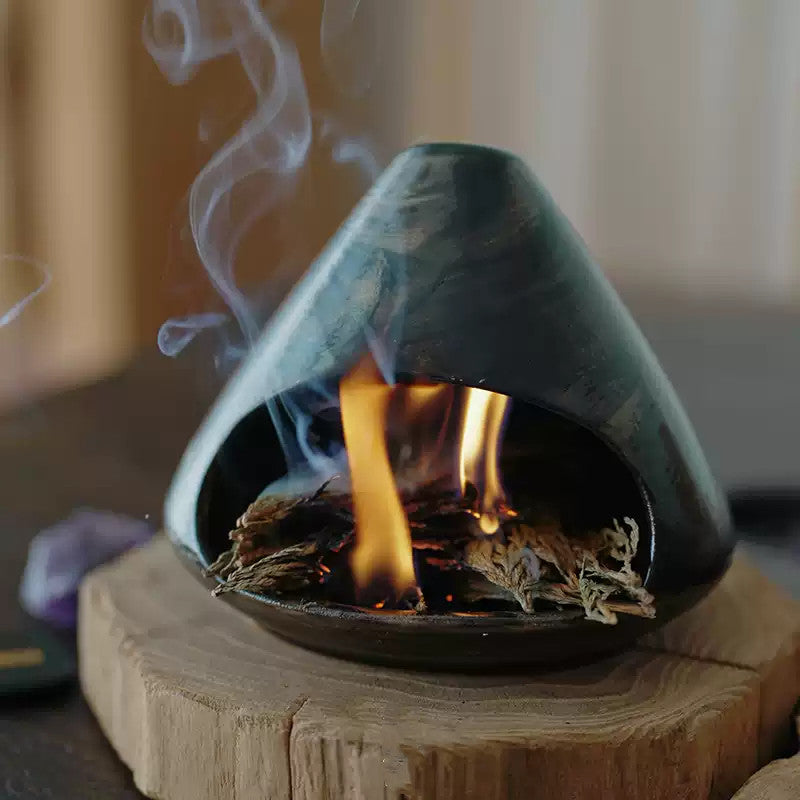 Meditation & Cleansing Black Ceramic Burner