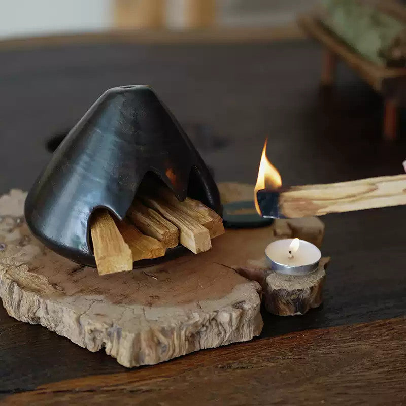 Meditation & Cleansing Black Ceramic Burner