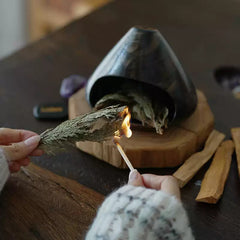 Meditation & Cleansing Black Ceramic Burner