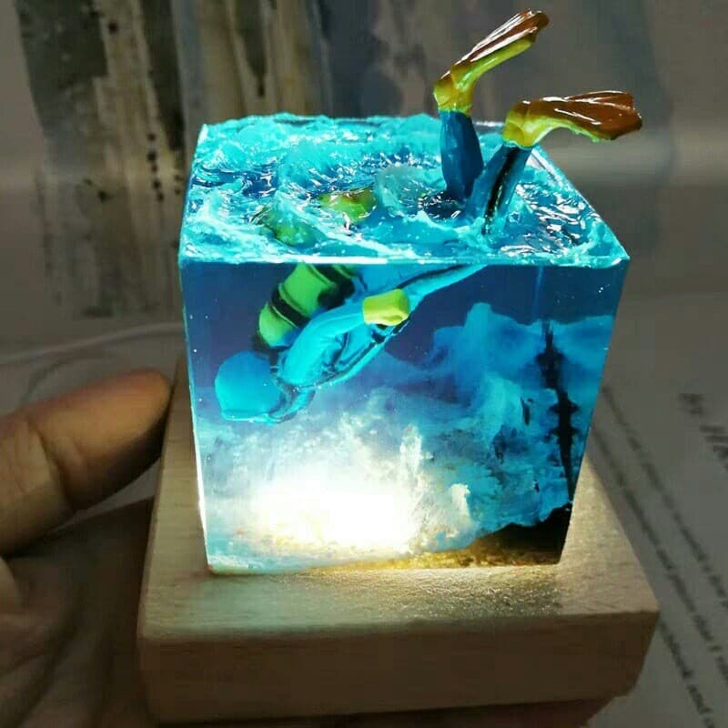 Scuba Diver Inner Landscape Night Light